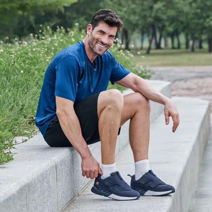 Chaussures pour diabétiques pour hommes, baskets larges à enfiler 2E pour pieds gonflés, chaussures 