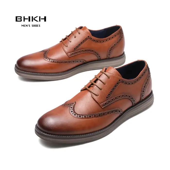 BHKH 2025 chaussures habillées en cuir véritable confortables hommes chaussures décontractées intell
