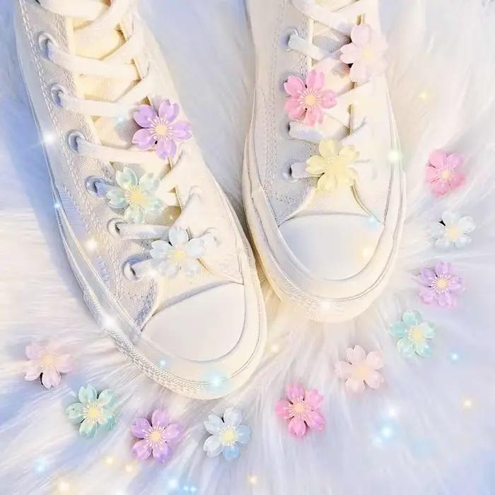 1 PC Fleurs Chaussure Boucle Lacets Clip Décoratif Chaussure Charme Tendance Creative Mignon Sneaker
