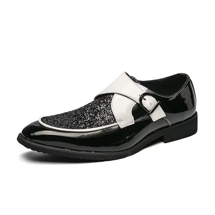 Chaussures en cuir de luxe pour hommes, chaussures habillées dorées de haute qualité pour hommes, ma