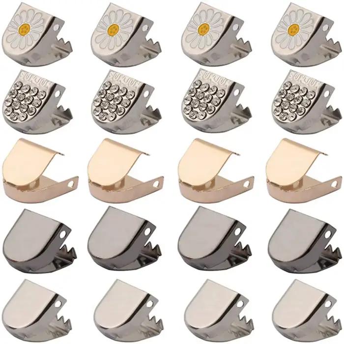 Marguerite bouton poussoir lacet boucle diamant métal bouton poussoir chaussures boucle de verrouill