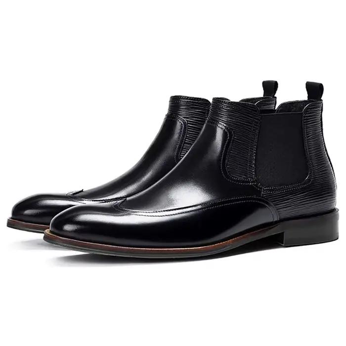 Chelsea bottes pour hommes de luxe rétro hommes bottine classique affaires robe chaussures concepteu