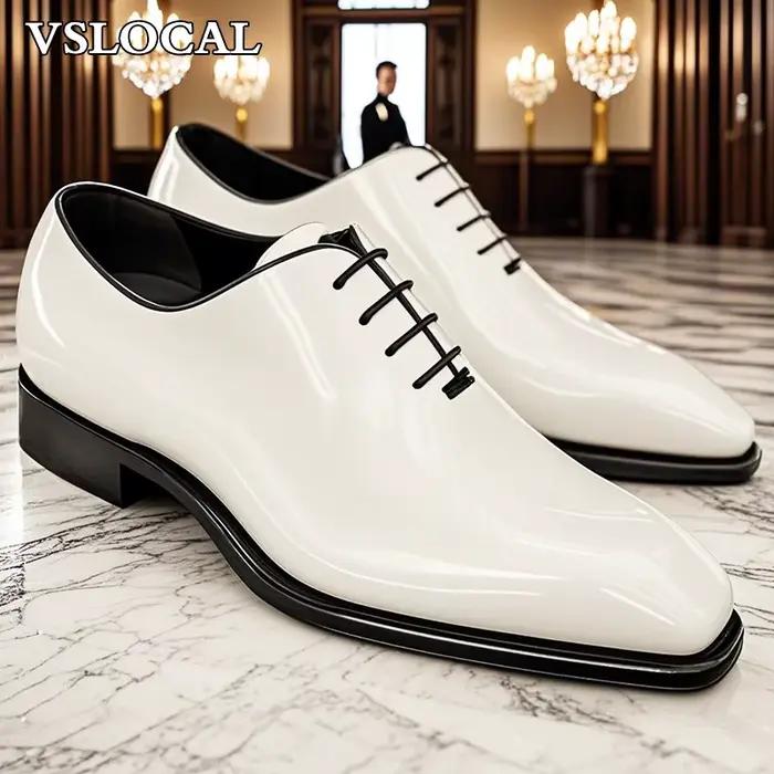 Hommes de luxe Oxford chaussures à lacets polissage en cuir véritable décontracté hommes chaussures 