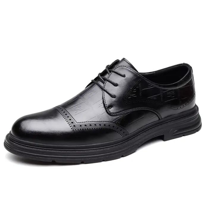 Chaussures habillées d'affaires pour hommes de marque haut de gamme chaussures richelieu à la mode à