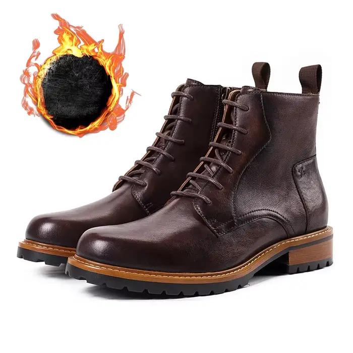 ZFTL-Bottes rétro en cuir véritable faites à la main pour hommes, bottes de rinçage basiques pour ho