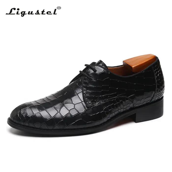 Ligustel-Chaussures en Cuir Noir et Rouge pour Homme, Fait à la Main, Astronomique, à Lacets, Décont