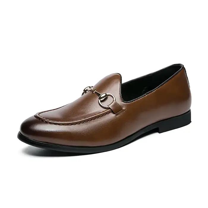 Mocassins classiques rétro en cuir véritable pour hommes, chaussures décontractées, mocassins confor