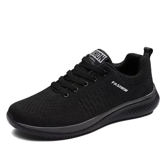 Chaussures de sport pour hommes chaussures baskets noir décontracté confortable tricot baskets respi