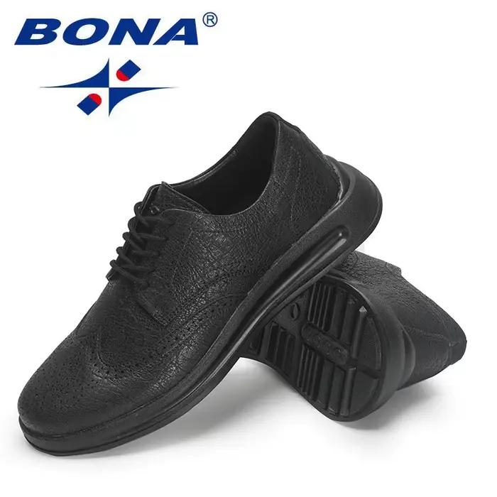BONA nouveaux créateurs à la main en cuir véritable chaussures hommes espadrilles décontractées homm