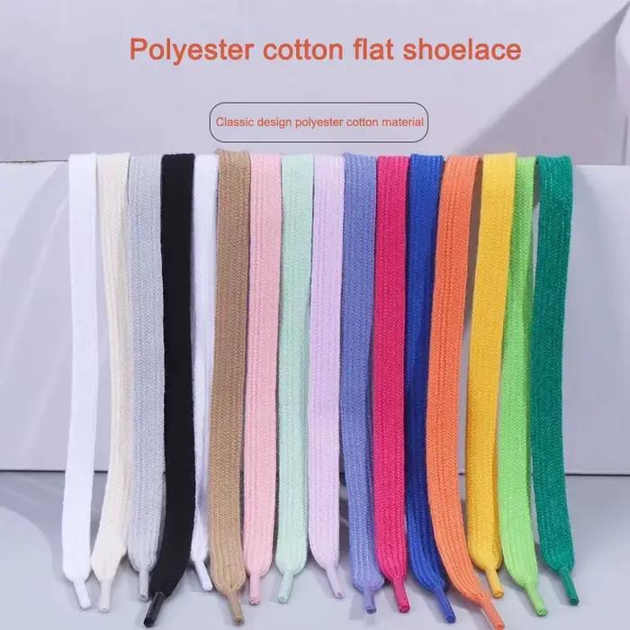 Lacets classiques en coton pour baskets plates, lacets de chaussures de Tennis, largeur 1CM 80/100/1