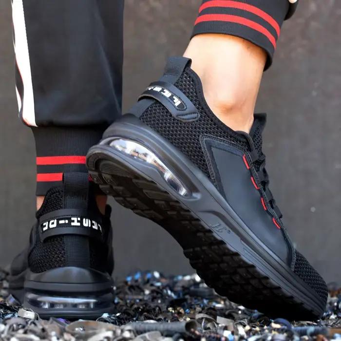 Chaussures de sécurité respirantes pour hommes, avec embout en acier anti-écrasement, bottes de trav