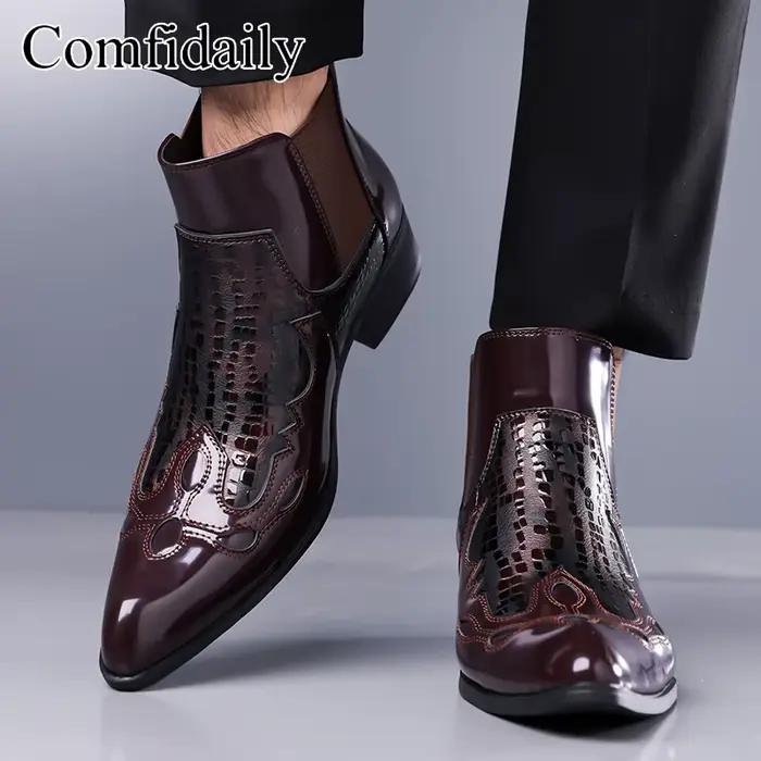 Bottes Chelsea pour hommes, style britannique, tendance de la mode, confortables, antidérapantes, en