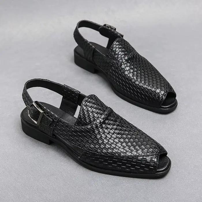 Été haute qualité richelieu chaussures sandales hommes Style britannique sandales en cuir décontract