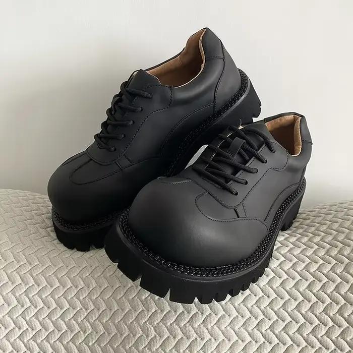 Chaussures Derby en cuir IG pour hommes, chaussures à grosse tête, sensation haut de gamme, design o