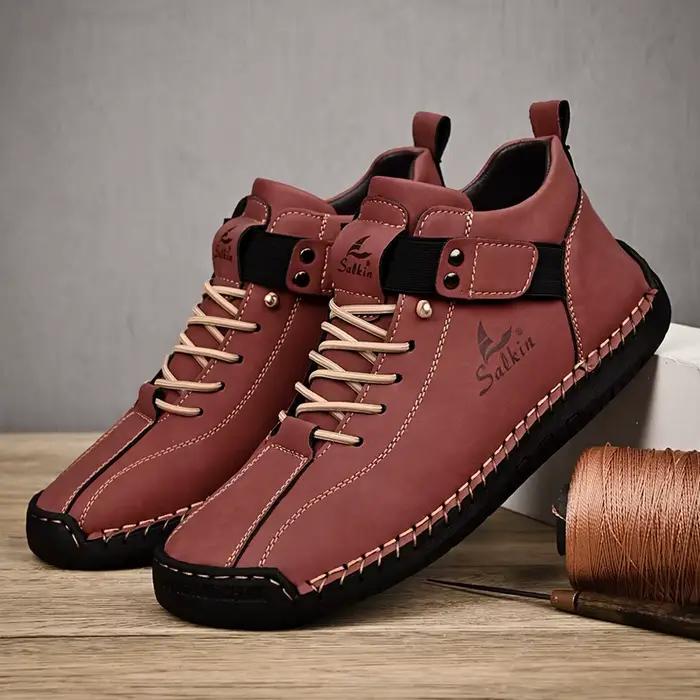 Nouveau 2025 fait à la main en cuir décontracté hommes chaussures Design baskets homme respirant en 