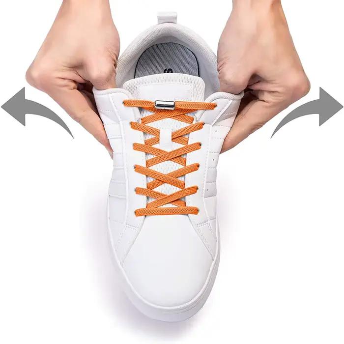 Serrure en alliage lacets de chaussures sans cravate lacets plats pour baskets lacets élastiques san