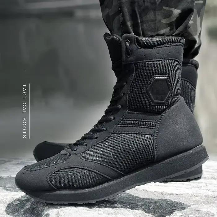 Chaussures de travail noires ultralégères pour hommes, bottes HunInstrument, course en plein air, ra