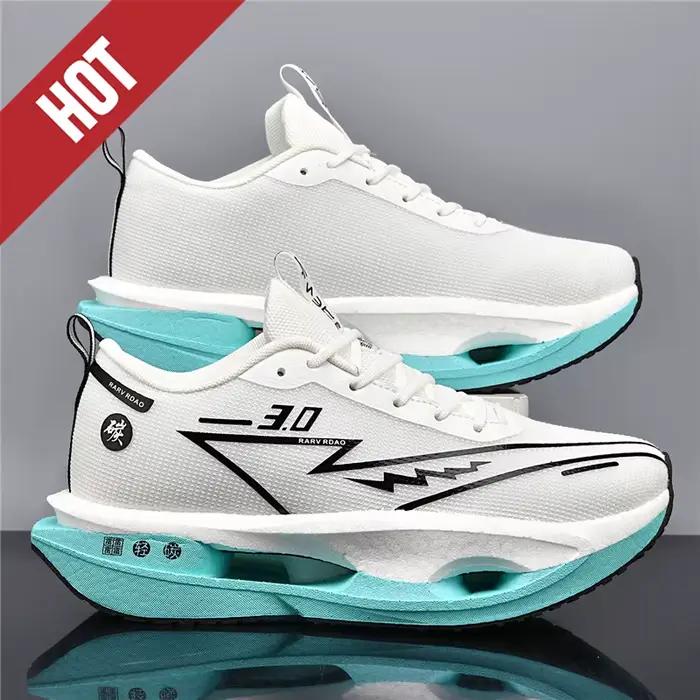 Chaussures de course à pied avec plaque en carbone, professionnelles, pour marathon, respirantes, lé