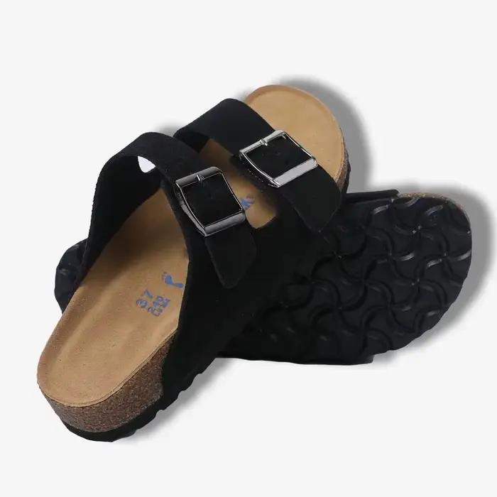 Sandales en cuir tendance pour hommes et femmes, style rétro décontracté, confortables, antidérapant