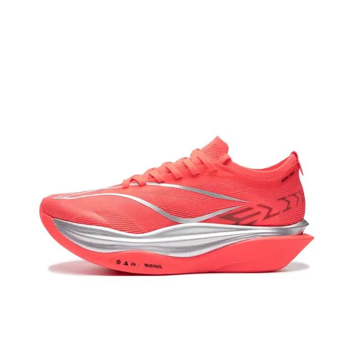 Li Ning Feidian 6 ELITE Chaussures de course à plaque de carbone à tige basse unisexe rouge flamme f
