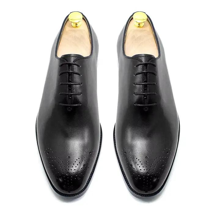 Chaussures provoqué faites à la main en cuir véritable pour hommes, style italien classique, coupe c