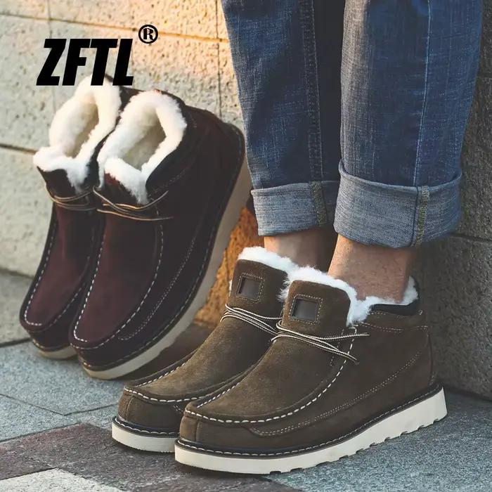 ZFTL-Bottes de neige décontractées en laine pour hommes, chaussures à pain à l'offre elles épaisses 