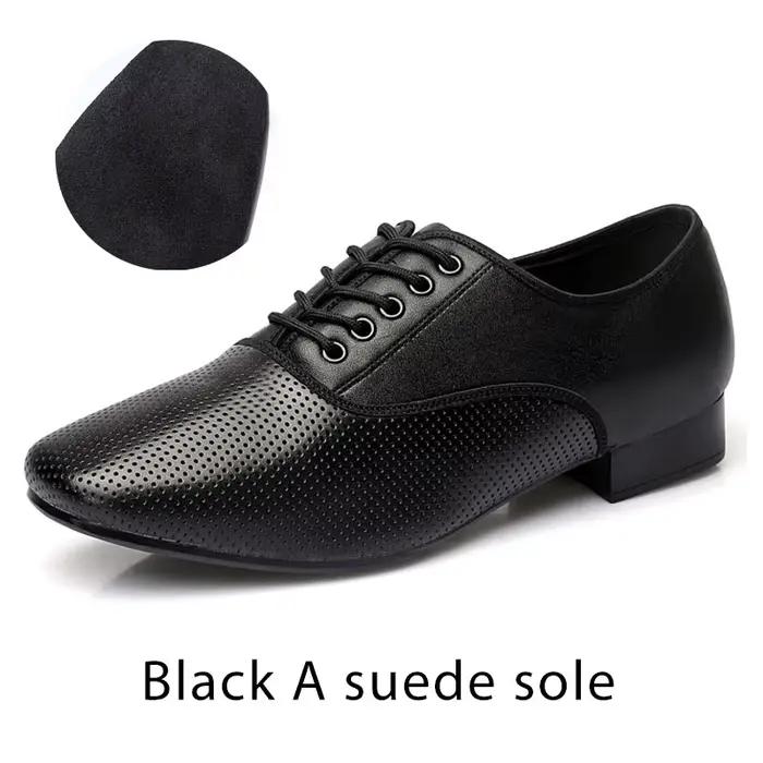 Chaussures de danse pour hommes chaussures de danse latine en cuir véritable semelle souple hommes T