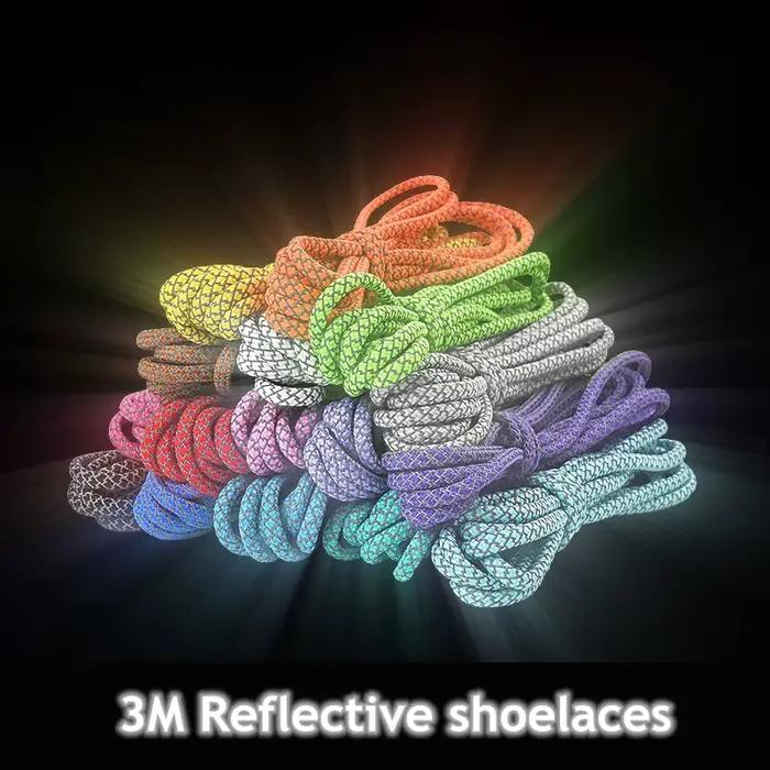1 paire de lacets réfléchissants 3M lacets de chaussures ronds de qualité supérieure bottes et lacet