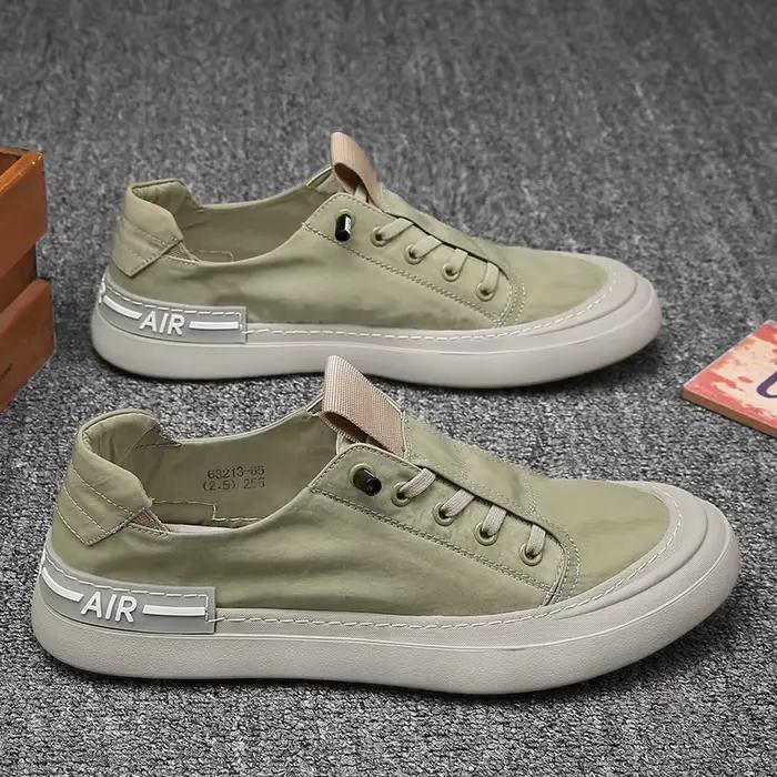 Baskets d'été légères en tissu de soie pour homme, chaussures plates de marche respirantes, mocassin
