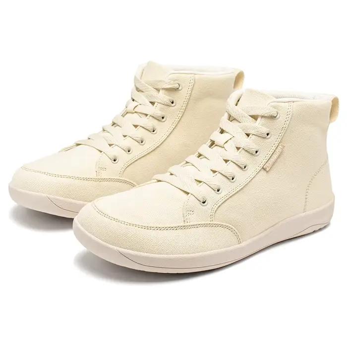 HOBIBEAR chaussures mi-hautes pieds nus unisexe boîte à bout large baskets en toile zéro goutte à la