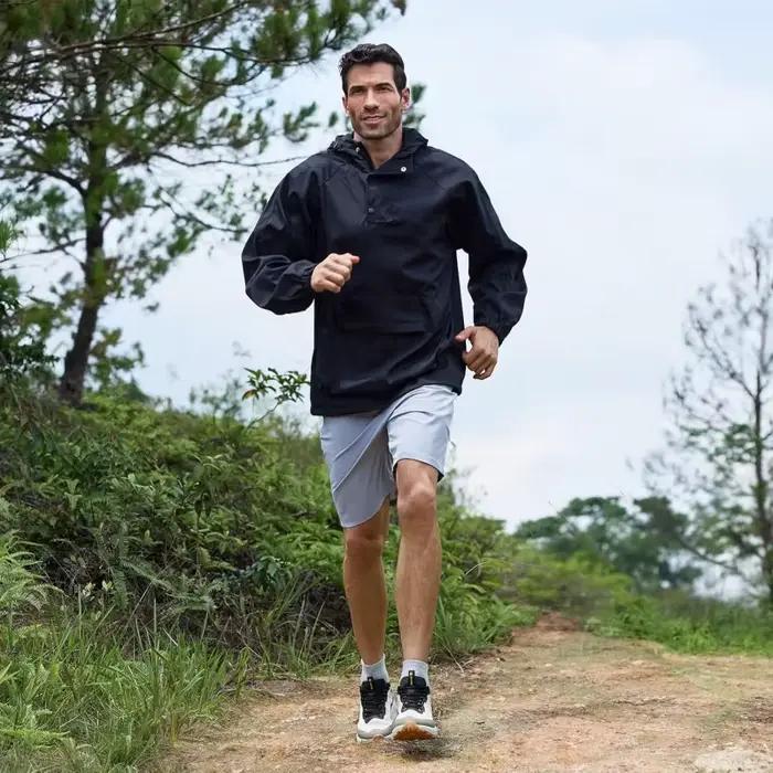FitVille chaussures de marche larges pour hommes anti-dérapant léger chaussure de course sur sentier