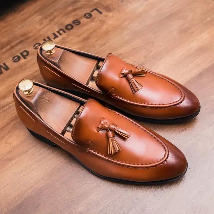 Chaussures sociales en cuir pour hommes, chaussures formelles de haute qualité, mocassins d'affaires
