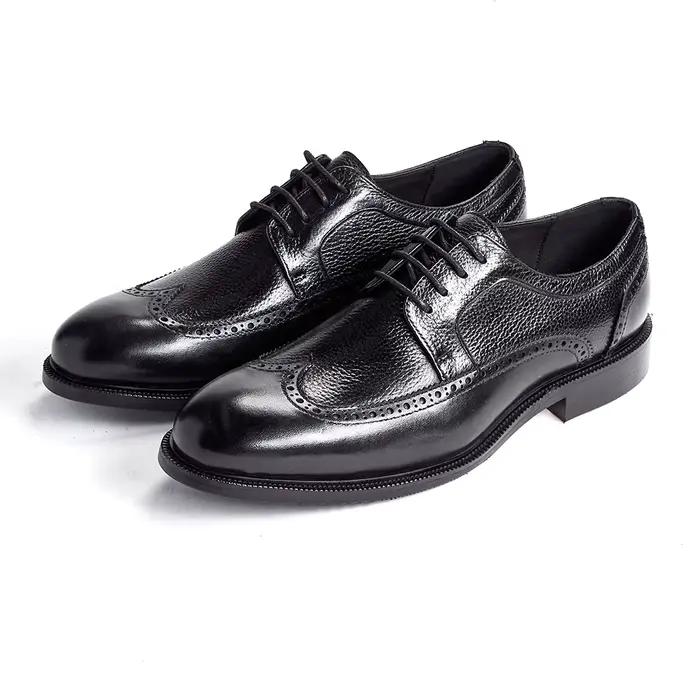 Chaussures Oxford faites à la main pour hommes, chaussures formelles classiques d'affaires en cuir v