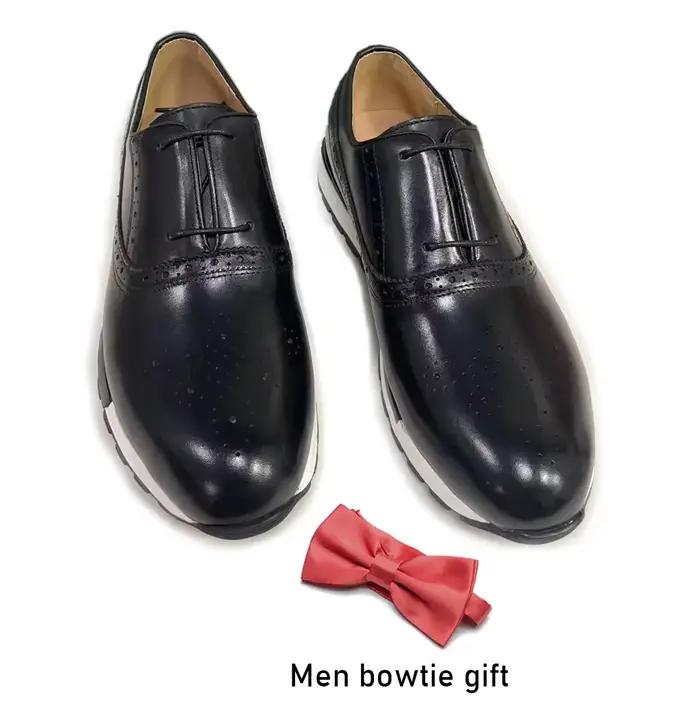 Baskets pour hommes chaussures en cuir de vache véritable Oxford Brogue luxe concepteur 2 œillets à 