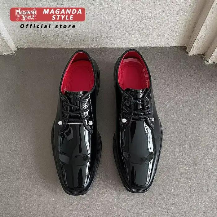 Nouvelles chaussures Derby en cuir pour hommes, pour tenue formelle, semelle rouge CL, à lacets, pou