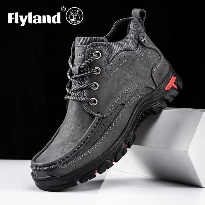 FLYLAND hommes Chukka bottes chaussures en cuir décontractées mode Vintage à la main hommes baskets