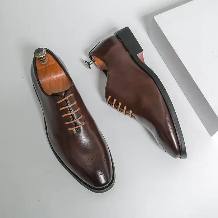 Chaussures habillées pour hommes, brogues classiques, chaussures en cuir décontractées et profession