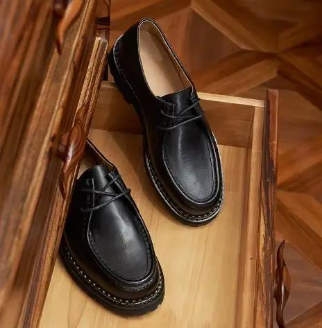 Chaussures Derby à semelles épaisses chaussures pour hommes en cuir véritable chaussures décontracté