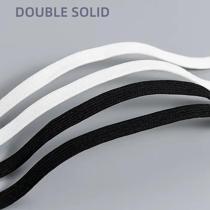 1 paire de lacets classiques plats noir blanc dentelle de chaussure Double tissu antidérapant Polyes