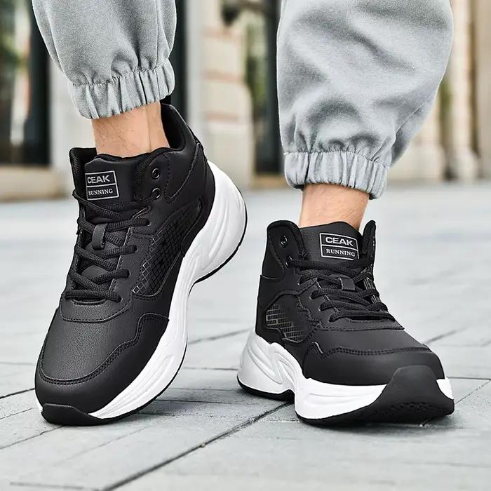 Baskets décontractées grande taille pour hommes, chaussures de course respirantes à semelle souple q