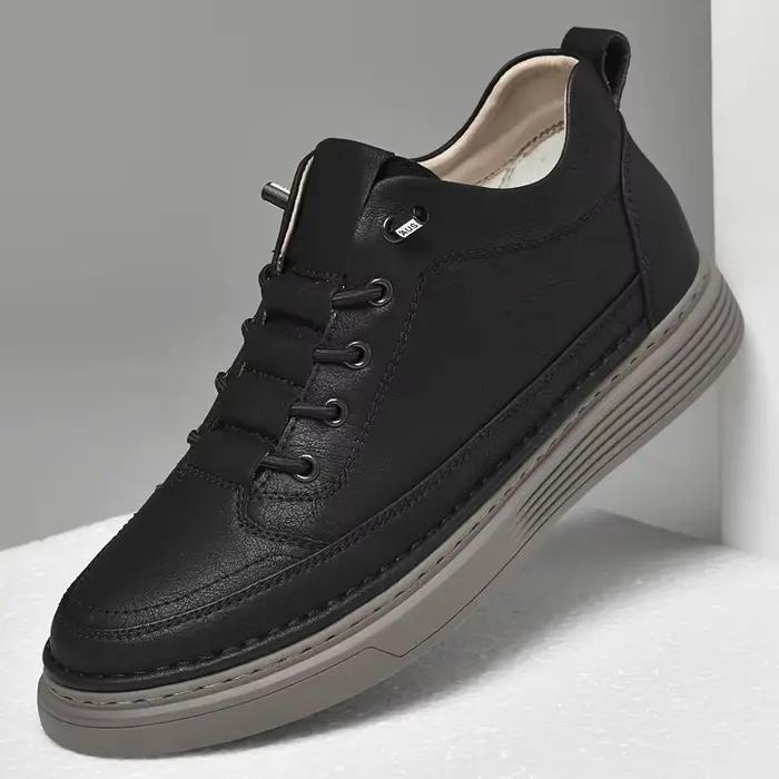 Marque peau de vache en cuir véritable rehaussant chaussures ascenseur chaussures hauteur augmenter 
