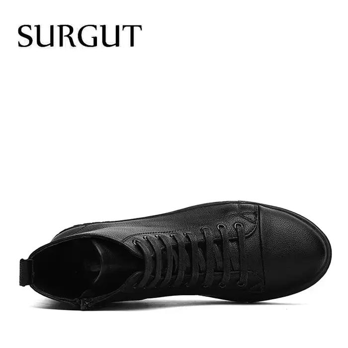 SURGUT 2026 mode nouveau automne hiver hommes bottes décontracté moto bottes en cuir fendu confortab