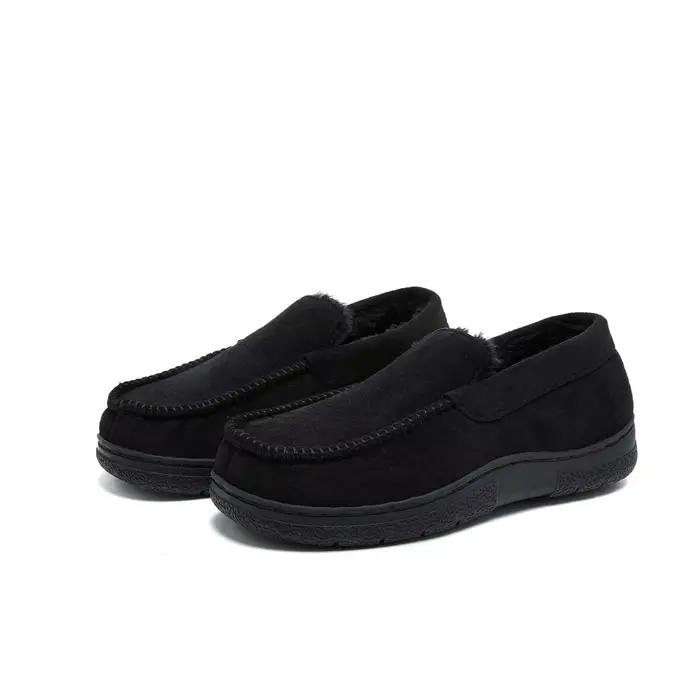 Mocassins chauds et moelleux pour hommes, pantoufles antidérapantes, chaussures de maison d'hiver, d