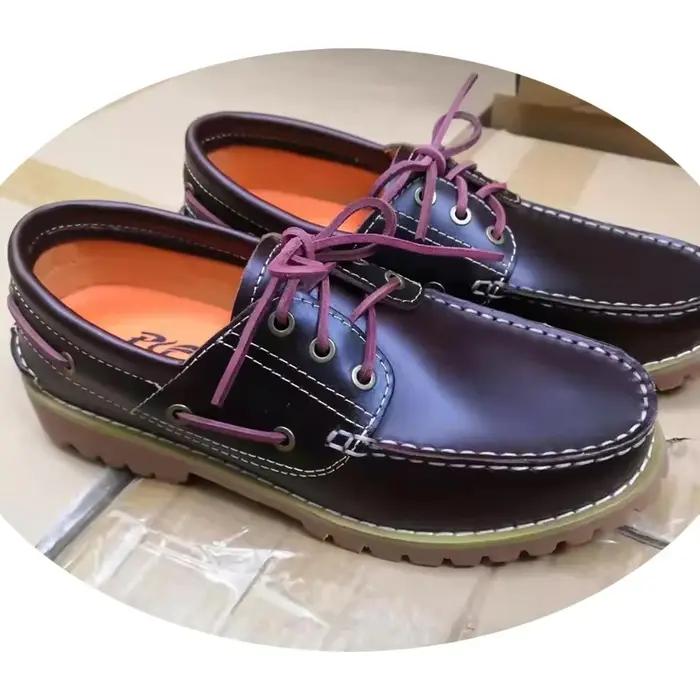 Mocassins en Cuir group pour Homme, Chaussures Souples, Décontractées, Bateau, à Plateforme, Noir, M
