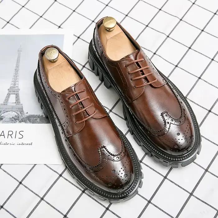 Brogue de mariage de luxe pour hommes, chaussures à semelle optique, chaussures formelles pour homme