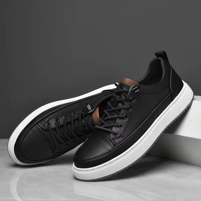 Chaussures classiques en cuir véritable pour hommes, semelle résistante à l'usure, élégantes, tendan