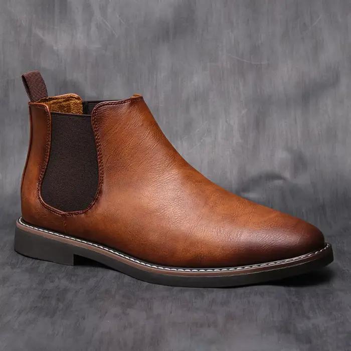 Bottes Chelsea de luxe pour hommes, bottes de travail rétro de haute qualité, chaussures d'affaires 