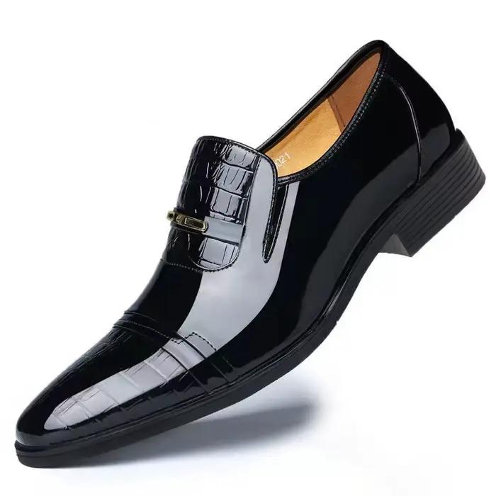 Chaussures Oxford de luxe pour hommes, chaussures de mariage à bout pointu, chaussures habillées cla