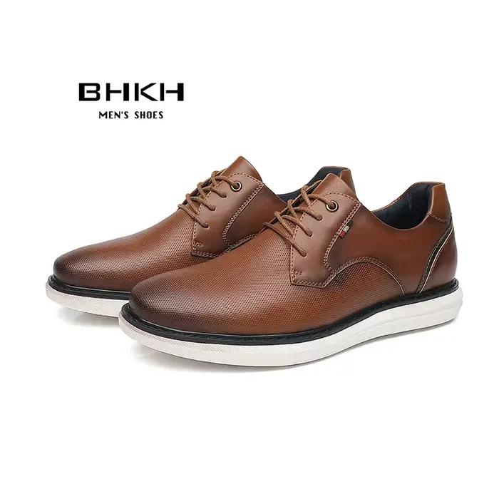 BHKH 2025 chaussures habillées en cuir véritable confortables hommes chaussures décontractées intell