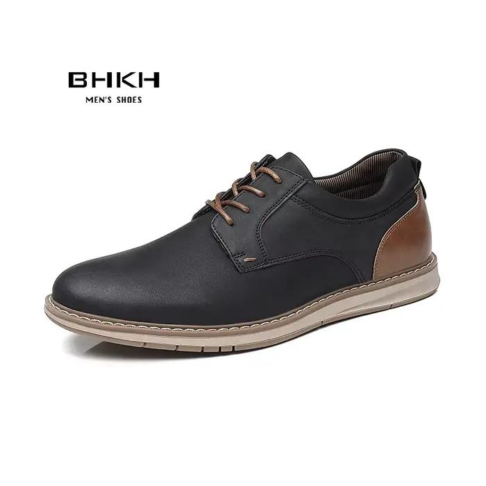 BHKH nouvelles chaussures pour hommes printemps/été en cuir Pu chaussures décontractées respirantes 